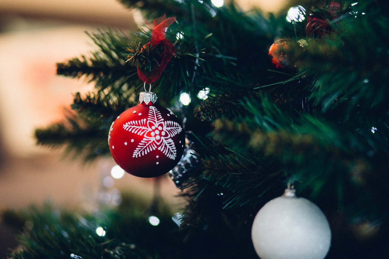 a christmas tree with ornaments